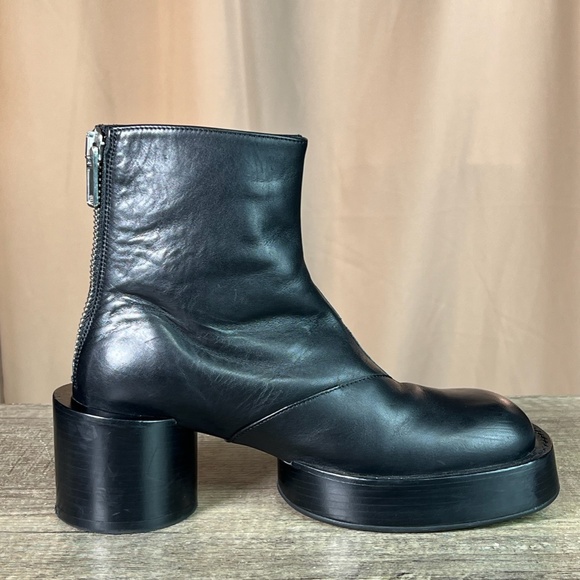 MM6 MAISON MARTIN MARGIELA Black Décolleté Platform Heel Bootie Size 38 - Picture 11 of 17